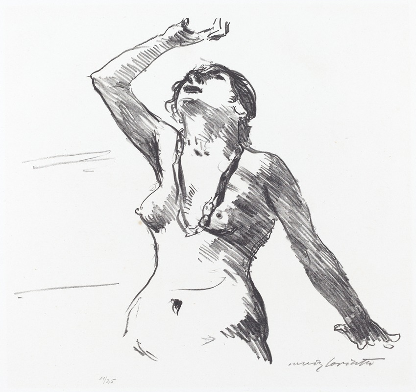 Lovis Corinth - Female Nude Defending Herself (Weiblicher Akt in Abwehr)