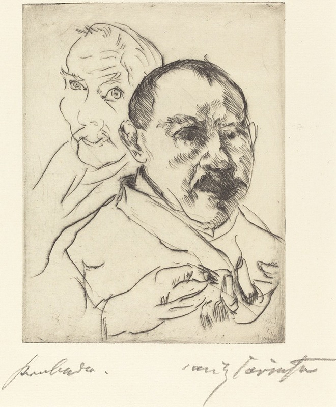 Lovis Corinth - Sketch of Two Male Heads (Self-Portraits)