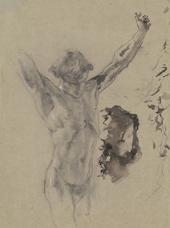 Mosè Bianchi - Study of the Figure and Head of Christ in ‘Christ on the Cross and Mary Magdalene’