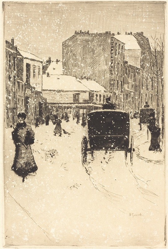Norbert Goeneutte - Boulevard Clichy in the Snow (Le boulevard Clichy par un temps de neige)