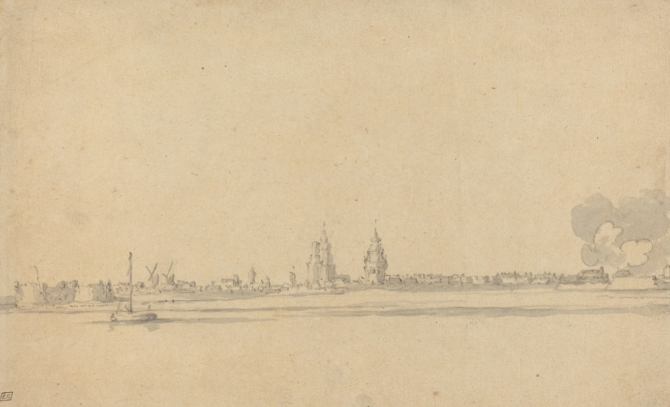 Willem van de Velde the Younger - View of a Dutch Town (Delft)