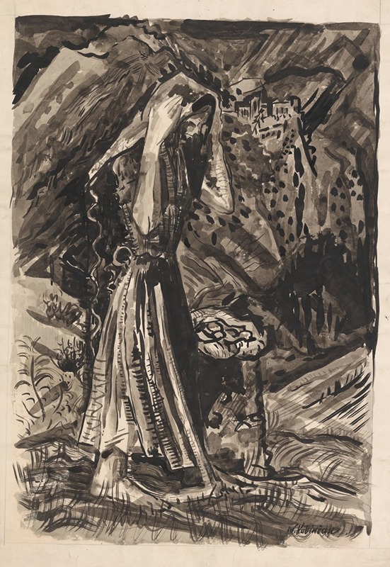 Arnold Peter Weisz-Kubínčan - Standing Woman with a Bag of Potatoes
