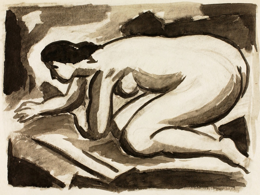 Carl Newman - Female Nude on Hands and Knees
