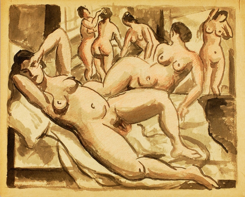Carl Newman - Group of Six Female Nudes