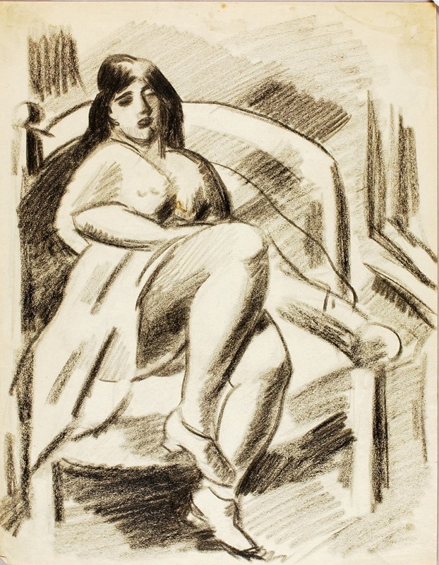 Carl Newman - Seated Female Nude