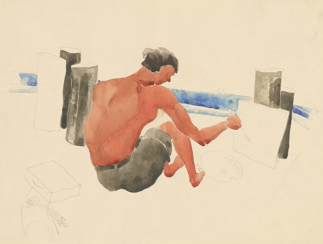 Charles Demuth - The Artist on the Beach Sketching