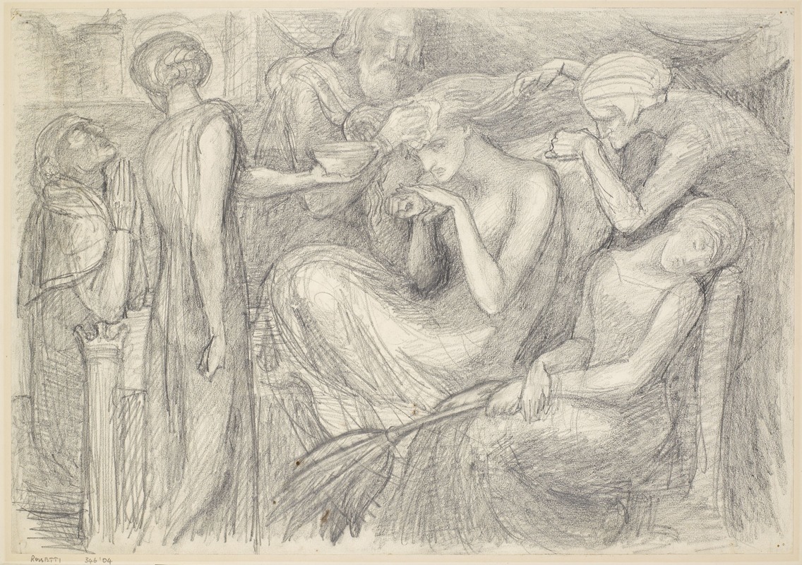 Dante Gabriel Rossetti - The Death of Lady Macbeth – Compositional Study