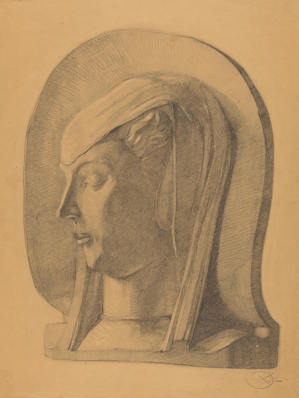 Dick Ket - Kop van een vrouw, naar een houten () relief