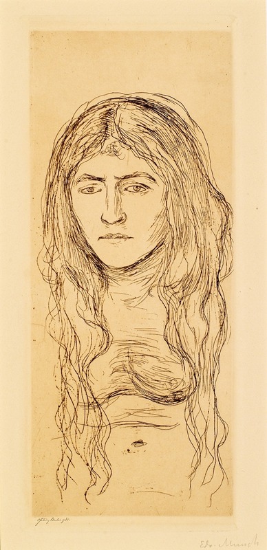 Edvard Munch - Naked Girl (Woman with Long Hair)