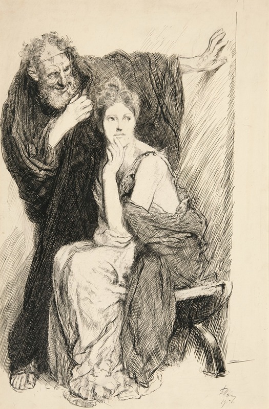 Edwin Austin Abbey - Cressida and her uncle, from Troilus and Cressida