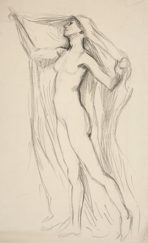 Edwin Austin Abbey - Figure study for mural at the State Capitol building in Harrisburg, Pennsylvania, 1902-1911