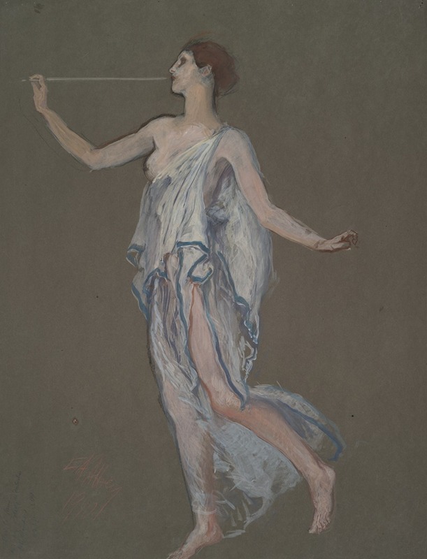 Edwin Austin Abbey - Figure study for the figure of Fame