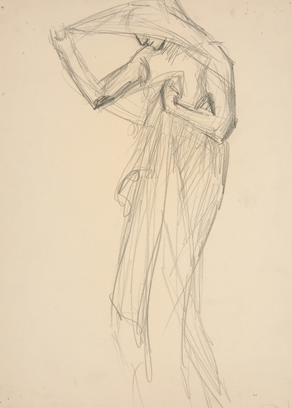 Edwin Austin Abbey - Figure study for ‘The Hours’; sketch for mural for the state capitol building in Harrisburg, Pennsylvania, 1902-1911