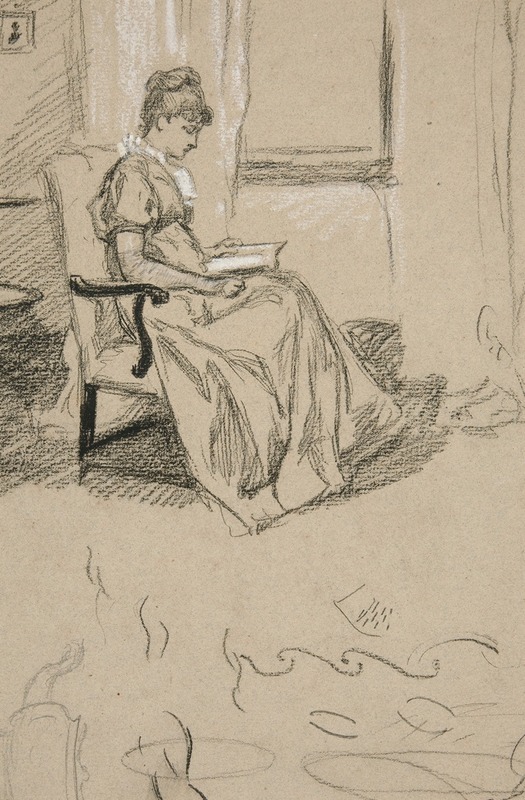 Edwin Austin Abbey - Portrait of Mrs. Abbey, reading