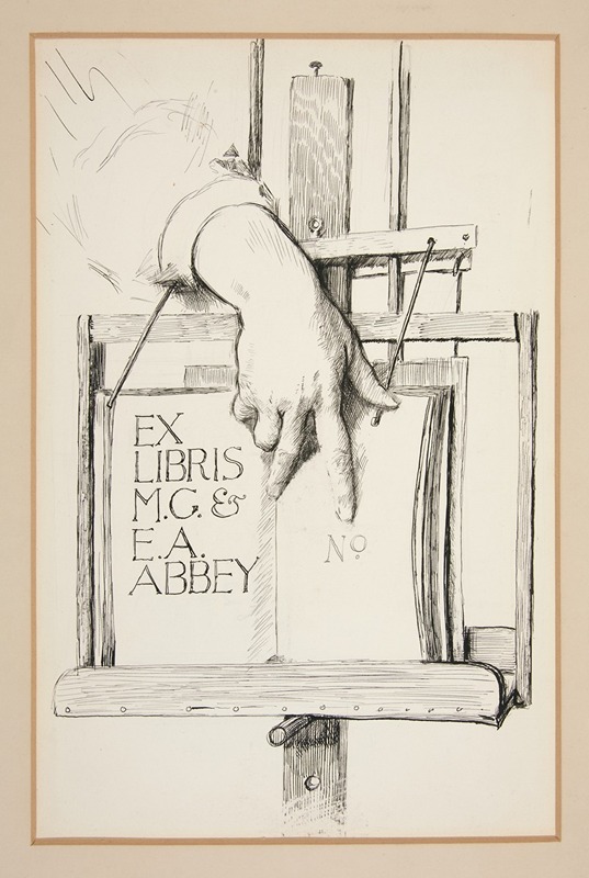 Edwin Austin Abbey - Sketch for Ex Libris; M.G. & E.A. Abbey