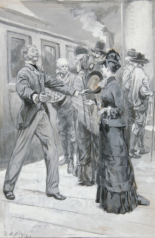 Edwin Austin Abbey - Study for ‘The Meeting in the Railway Station,’ Chapter 7 of Castle in Spain