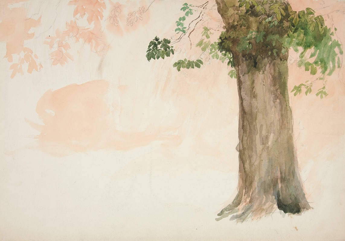 Edwin Austin Abbey - Study of a tree trunk