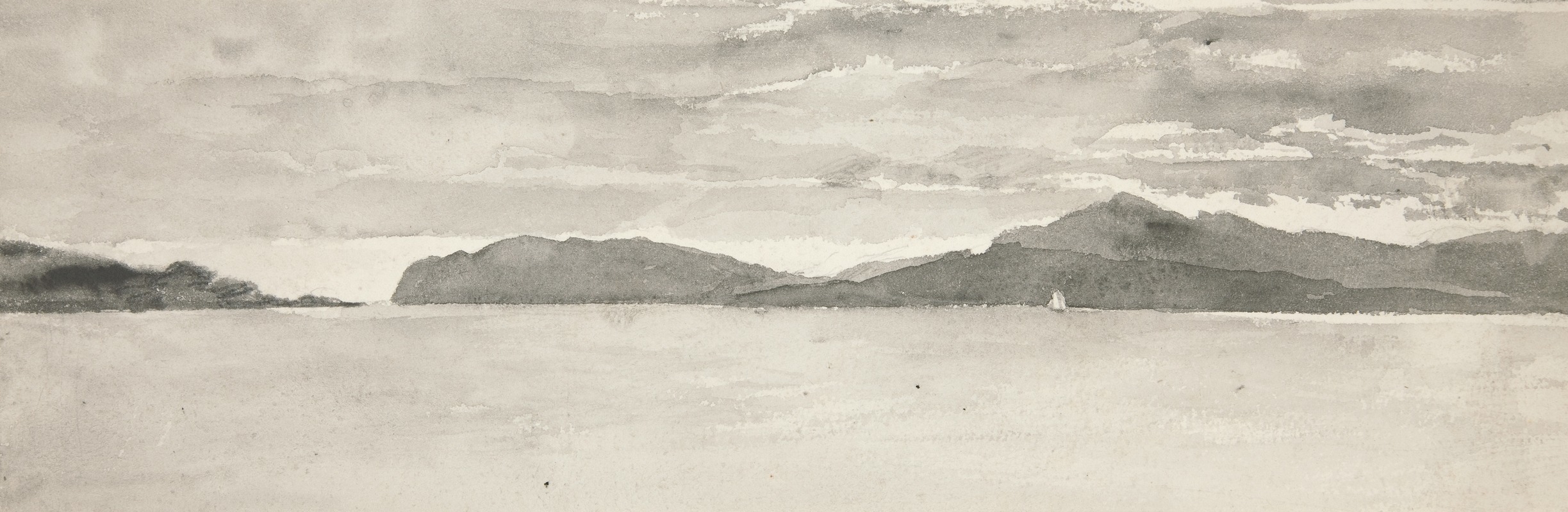 Edwin Austin Abbey - Water scene with landscape