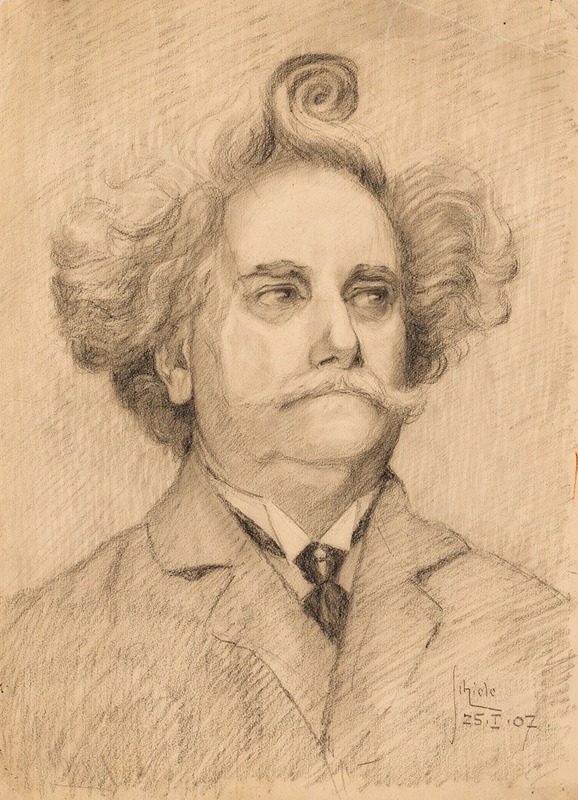 Egon Schiele - Herrenporträt mit Haartolle