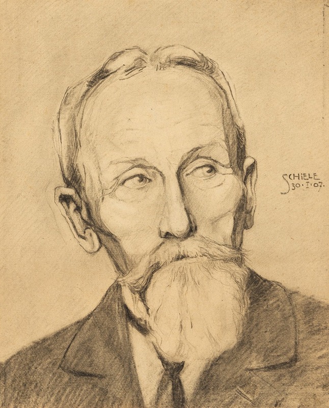 Egon Schiele - Herrenporträt mit Vollbart