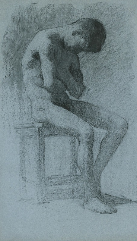 Elemír Halász-Hradil - Sitting male nude