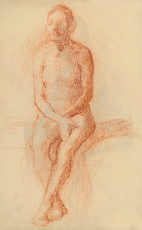 Elemír Halász-Hradil - Sitting male nude