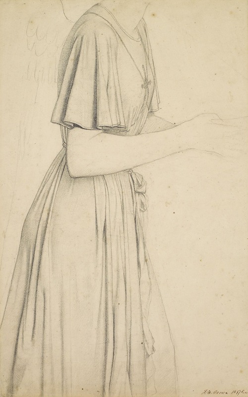Ford Madox Brown - Oure Ladye of Saturday Night – Drapery Study for Angel Holding a Bowl of Water