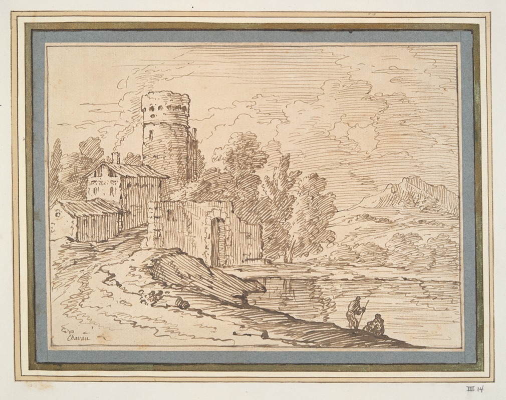 Giovanni Battista Busiri - Landscape with Castle Near Water