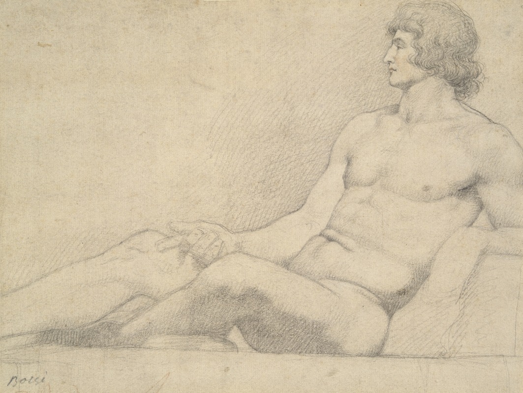 Giuseppe Bossi - Reclining Male Nude