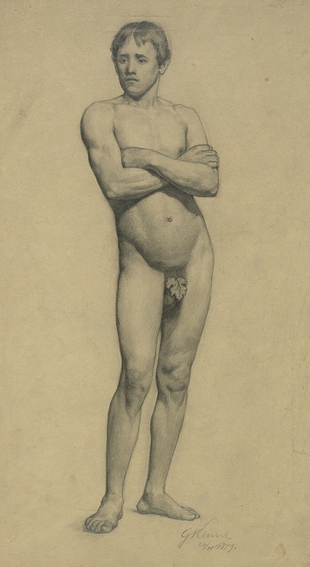 Gustav Klimt - Männlicher Akademieakt mit verschränkten Armen