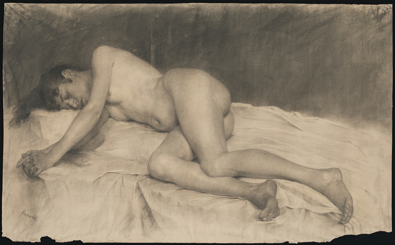 Jozef Hanula - Lying female nude