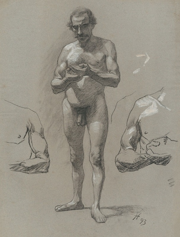 Jozef Hanula - Study of a standing male nude