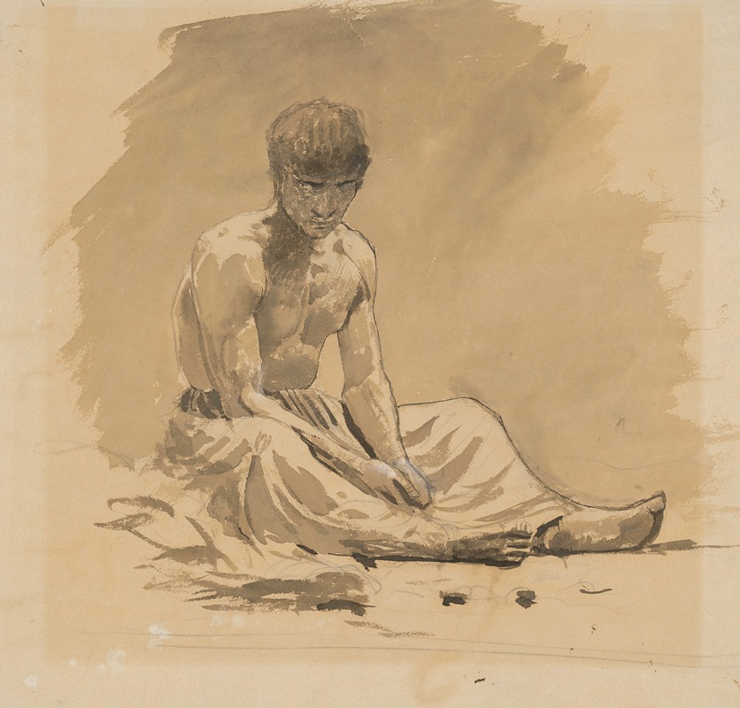Ladislav Mednyánszky - Man Sitting Half-Naked