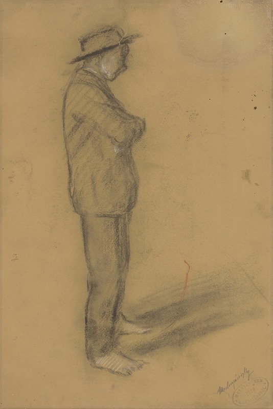 Ladislav Mednyánszky - Study of a Standing Man in a Hat