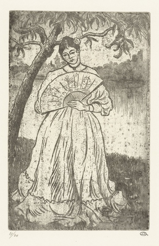 Lucien Pissarro - Vrouw met waaier