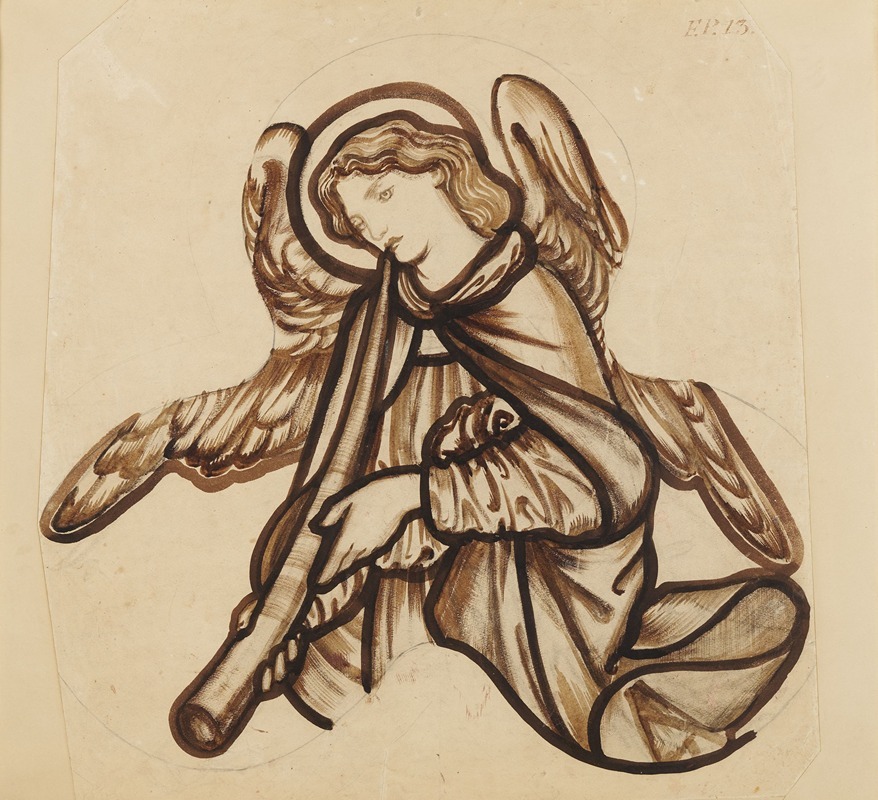 Sir Edward Coley Burne-Jones - Angel Playing a Horn