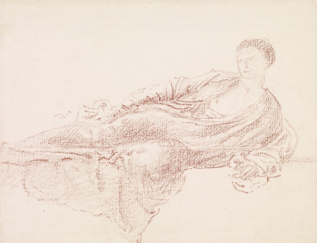 Sir Edward Coley Burne-Jones - Female – Drapery Study of a Reclining Figure