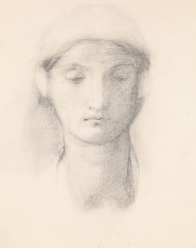 Sir Edward Coley Burne-Jones - Female – Head Study from an Italian Model