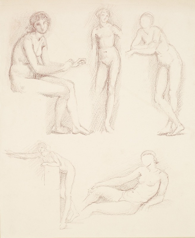 Sir Edward Coley Burne-Jones - Female Nude – Five Studies