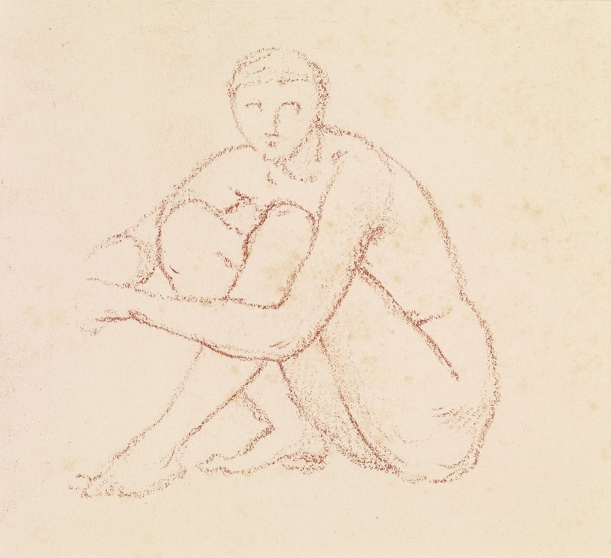Sir Edward Coley Burne-Jones - Female Nude – Study of a seated Figure