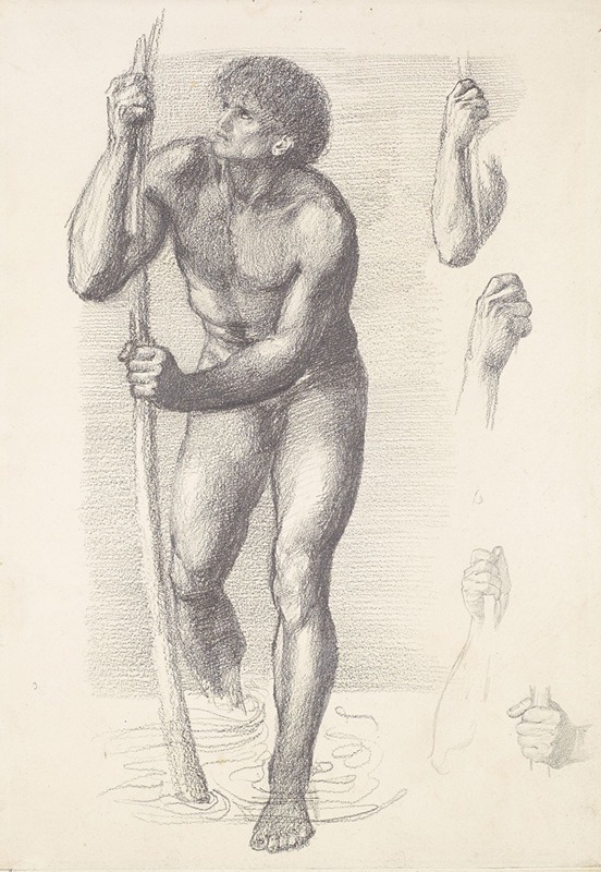 Sir Edward Coley Burne-Jones - Male Nude – Study for St Christopher