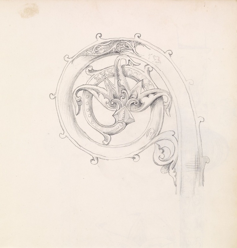 Sir Edward Coley Burne-Jones - Sketchbook – Study for Head of Crozier