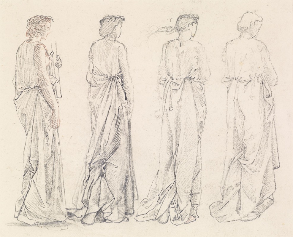 Sir Edward Coley Burne-Jones - St George Series – Four Studies of Female Attendants for ‘The Princess led to the Dragon’