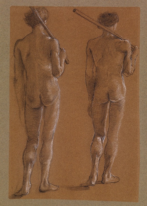 Sir Edward Coley Burne-Jones - St George Series – Male Nude – Studies of two Soldiers for ‘The Princess led to the Dragon’