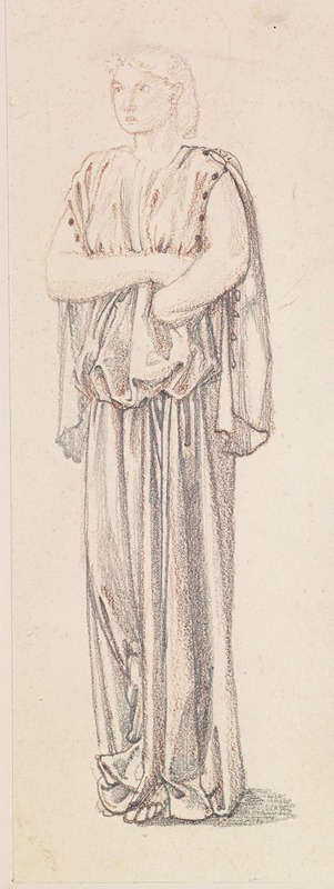 Sir Edward Coley Burne-Jones - St George Series – Study of a Female Attendant for ‘The Princess draws the fatal Lot’