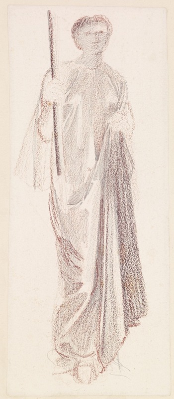 Sir Edward Coley Burne-Jones - St George Series – Study of Female Attendant for ‘The Princess led to the Dragon’