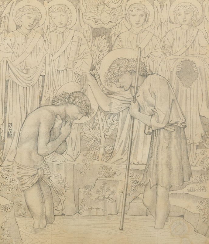 Sir Edward Coley Burne-Jones - The Baptism of Christ