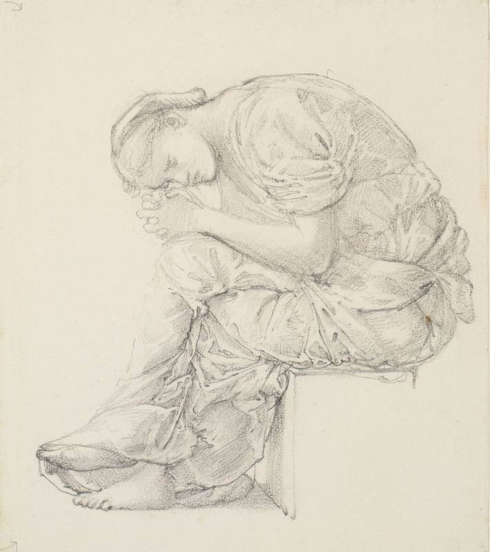 Sir Edward Coley Burne-Jones - The Lament – Study for the Figure on the Right