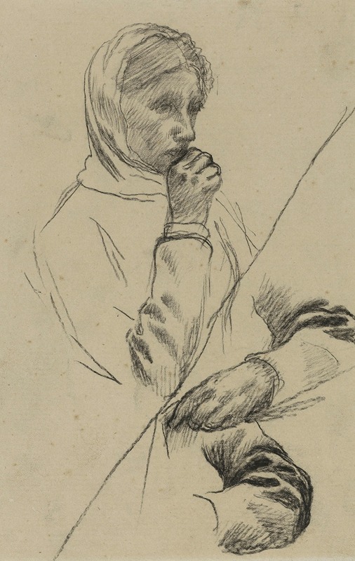 Pierre Puvis de Chavannes - Buste de femme et deux études de bras droit
