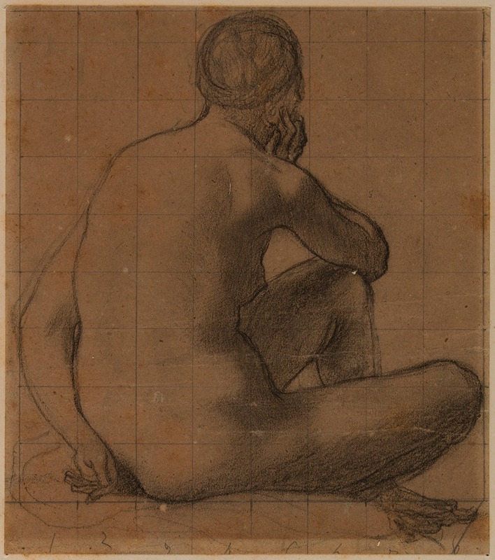 Pierre Puvis de Chavannes - Femme assise, nue de dos